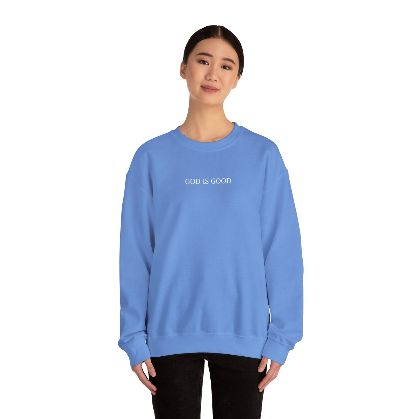 Faithful Sweatshirt with Bold 'GOD IS GOOD' Typography