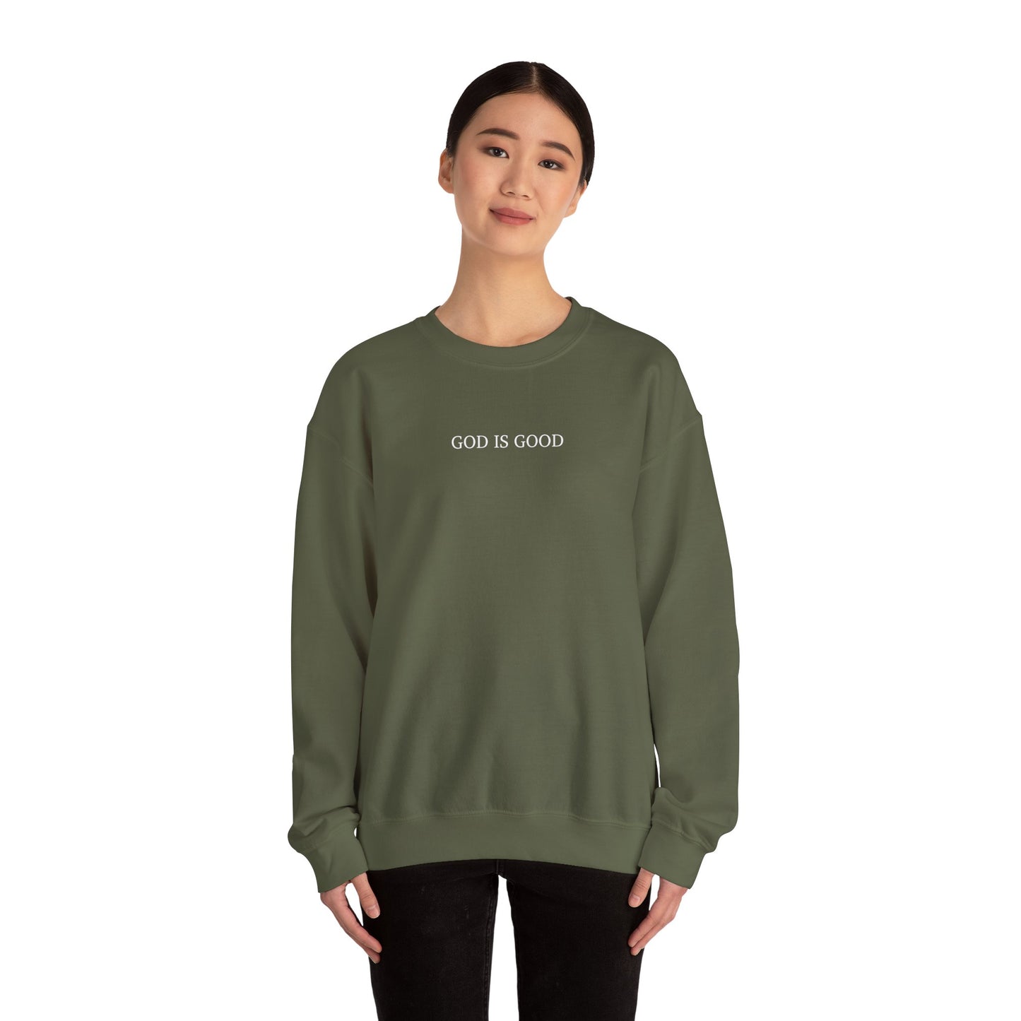 Faithful Sweatshirt with Bold 'GOD IS GOOD' Typography