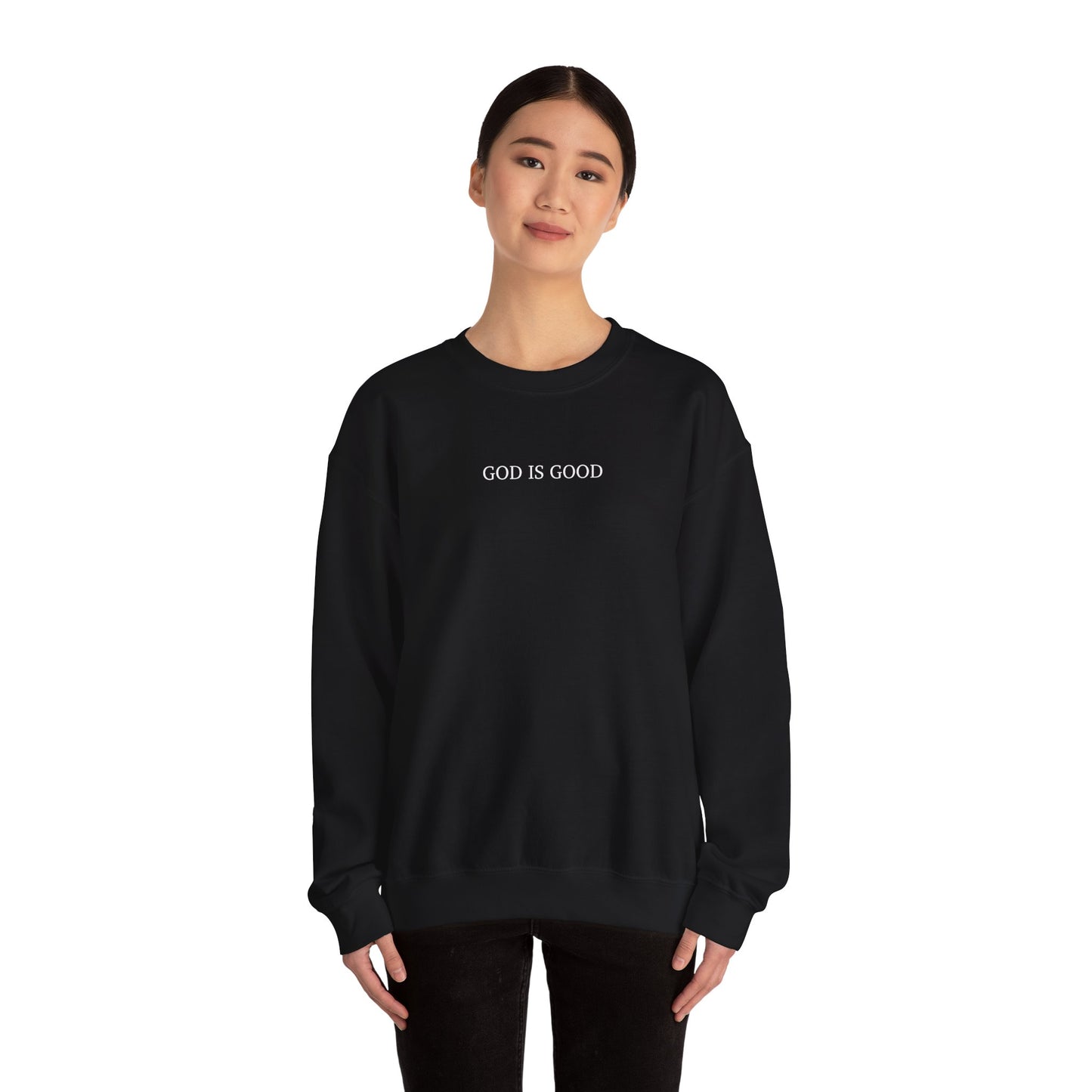 Faithful Sweatshirt with Bold 'GOD IS GOOD' Typography