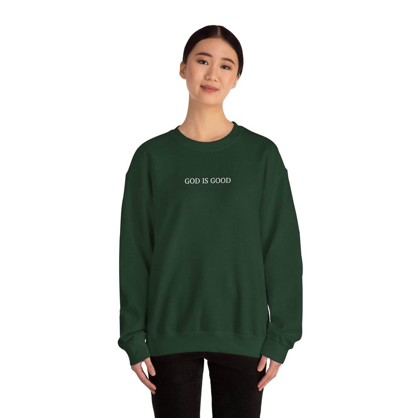 Faithful Sweatshirt with Bold 'GOD IS GOOD' Typography